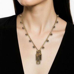 Gold-Plated Necklace with Authentic Louis Vuitton Padlock